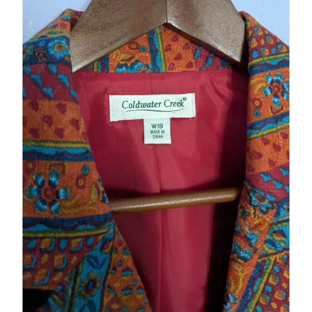 Coldwater Creek Womens Multicolor Geometric Pattern Blazer Jacket W18 Southwest - Picture 3 of 16